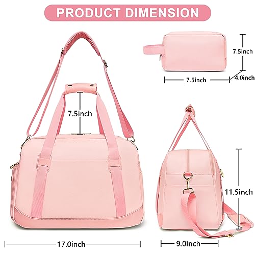 Sports Gym Bag for Women Sport Duffle Workout Bags with Shoe Compartment  Wet Pocket Small Womens Gym Bags Apink GymTravel