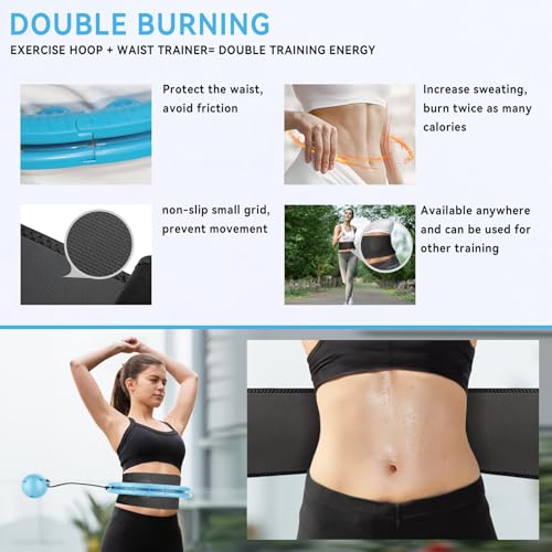 Weighted Hula Hoop for Adults Weight LossInfinity Weighted Hoop Plus Size with Sweat BeltWaist Trainers for WomenExercise Hula Hoop Womens Weight Loss At Home