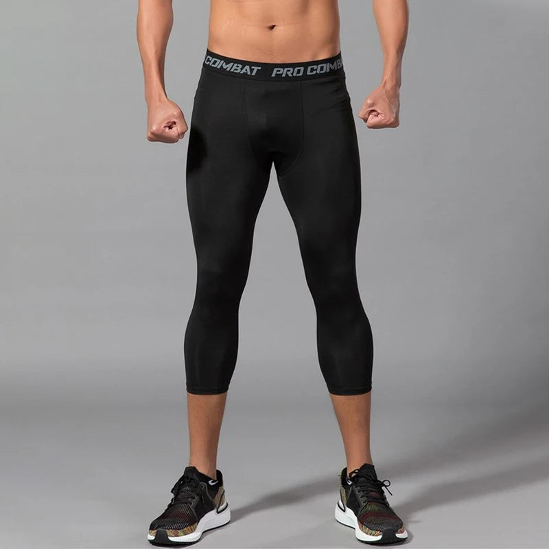 Mens Workout Shorts Sports Wear Running Tights Gym Leggings Tights for Men Yoga Pants Compression Exercise Pants for Men Spandex