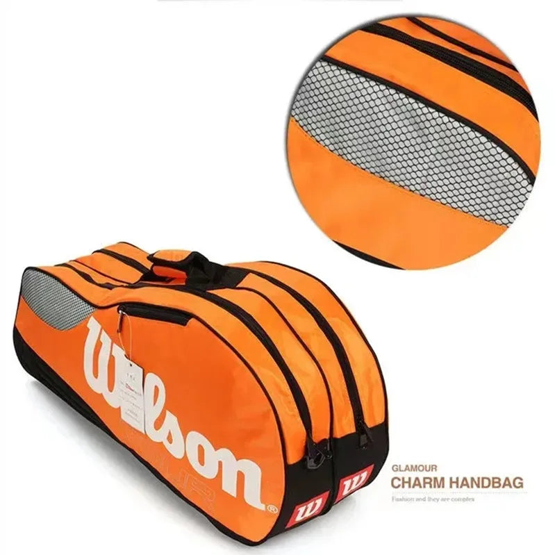 Genuine Wilson Tennis Racket Bag Large Capacity Outdoor Waterproof Tennis Racquet Bag Golf Bag Men Women Tennis Sport Bag