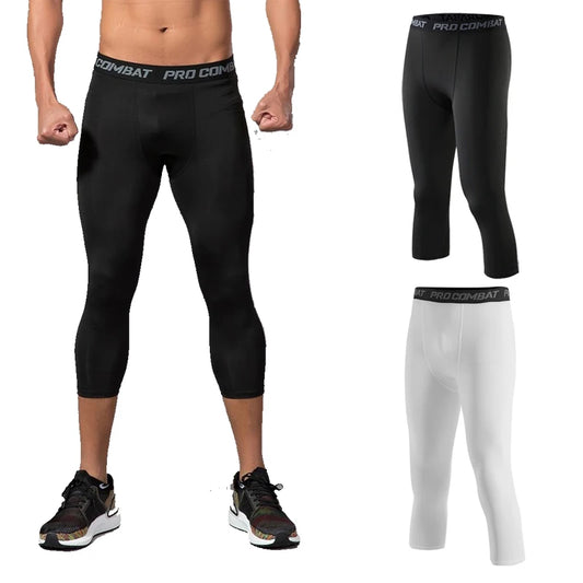 Mens Workout Shorts Sports Wear Running Tights Gym Leggings Tights for Men Yoga Pants Compression Exercise Pants for Men Spandex