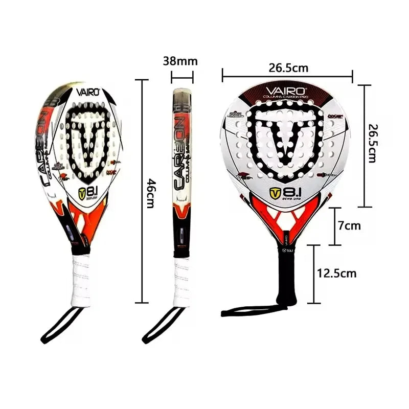 2024 New Pala Padel Paddle Tennis Racket Soft Face Carbon Fiber Soft EVA Face Sports Racquet Outdoors Equipment